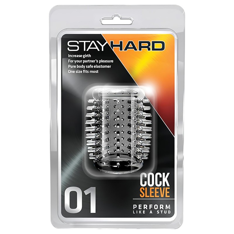 Stay Hard - hosszú tüskés péniszmandzsetta, péniszköpeny (átlátszó) 122719 termék bemutató kép