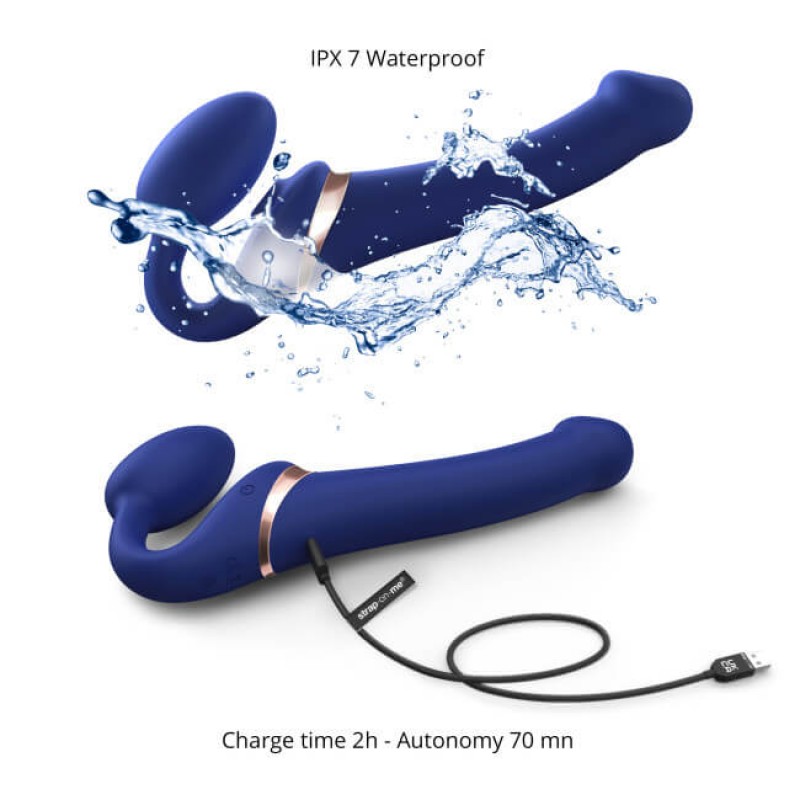 Strap-on-me M - felcsatolható, léghullámos vibrátor (kék) 91889 termék bemutató kép