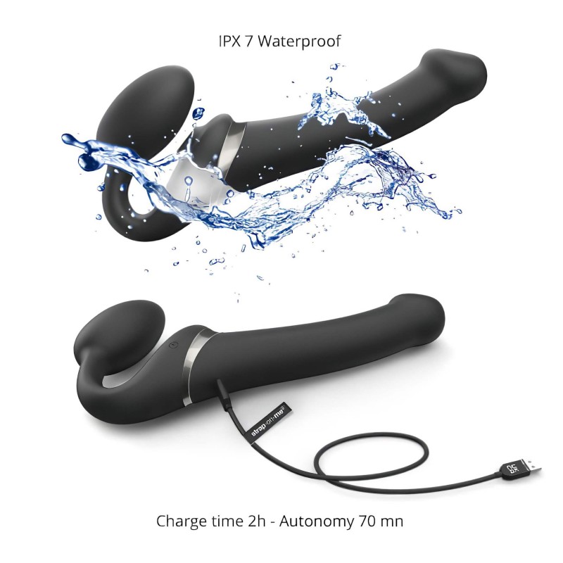 Strap-on-me S - felcsatolható, léghullámos vibrátor - (fekete) 104242 termék bemutató kép