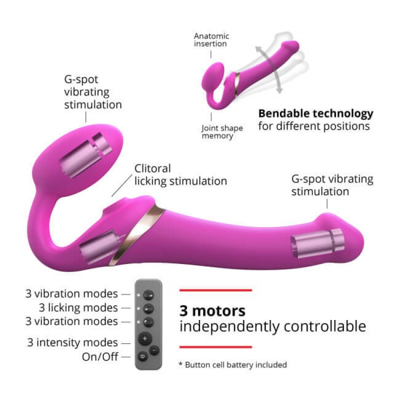 Strap-on-me S - felcsatolható léghullámos vibrátor (pink) 63837 termék bemutató kép