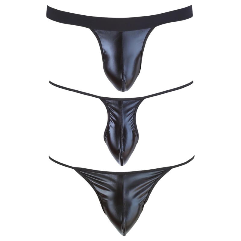 Svenjoyment - 3 részes fekete férfi tanga szett (S-L) 153319 termék bemutató kép