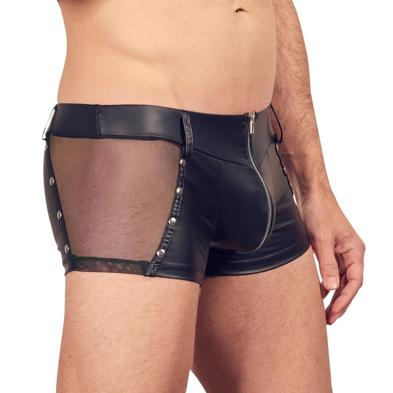 Svenjoyment - fényes cipzáros férfi boxer (fekete) 160284 termék bemutató kép