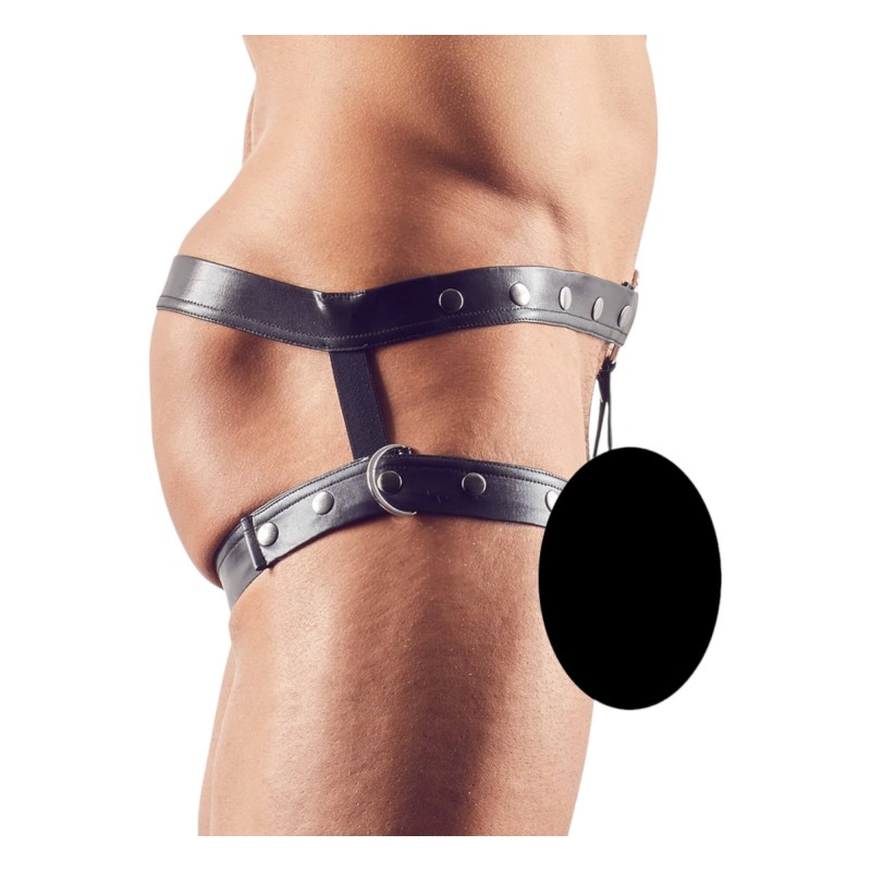 Svenjoyment - hám péniszgyűrűvel (fekete) - M/L 93377 termék bemutató kép