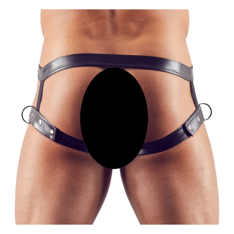 Svenjoyment - hám péniszgyűrűvel (fekete) - M/L 93378 termék bemutató kép