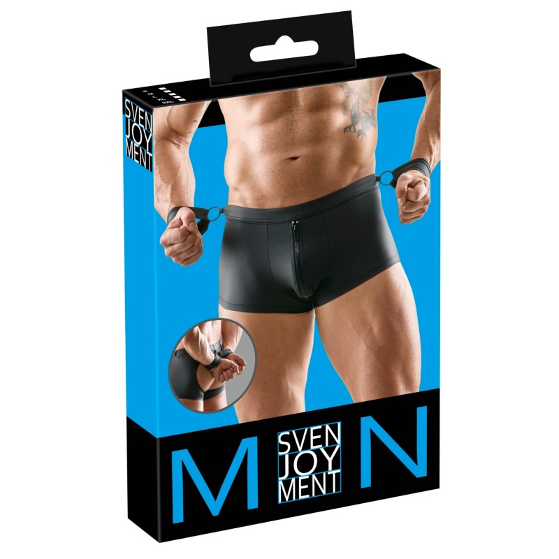 Svenjoyment - nyitott fenekű férfi alsó bilinccsel (fekete) 145066 termék bemutató kép