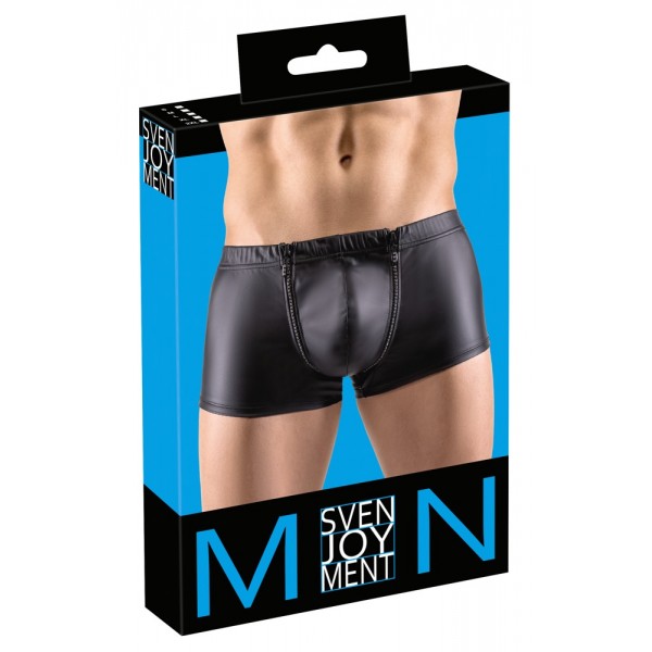 Svenjoyment - strasszos cipzáras matt boxer (fekete)