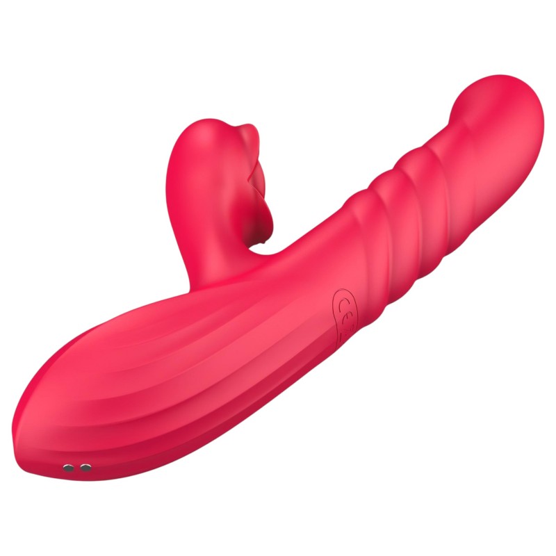Erospace Sweet Play - 2in1 lökő és csiklóizgató vibrátor (piros) 152703 termék bemutató kép