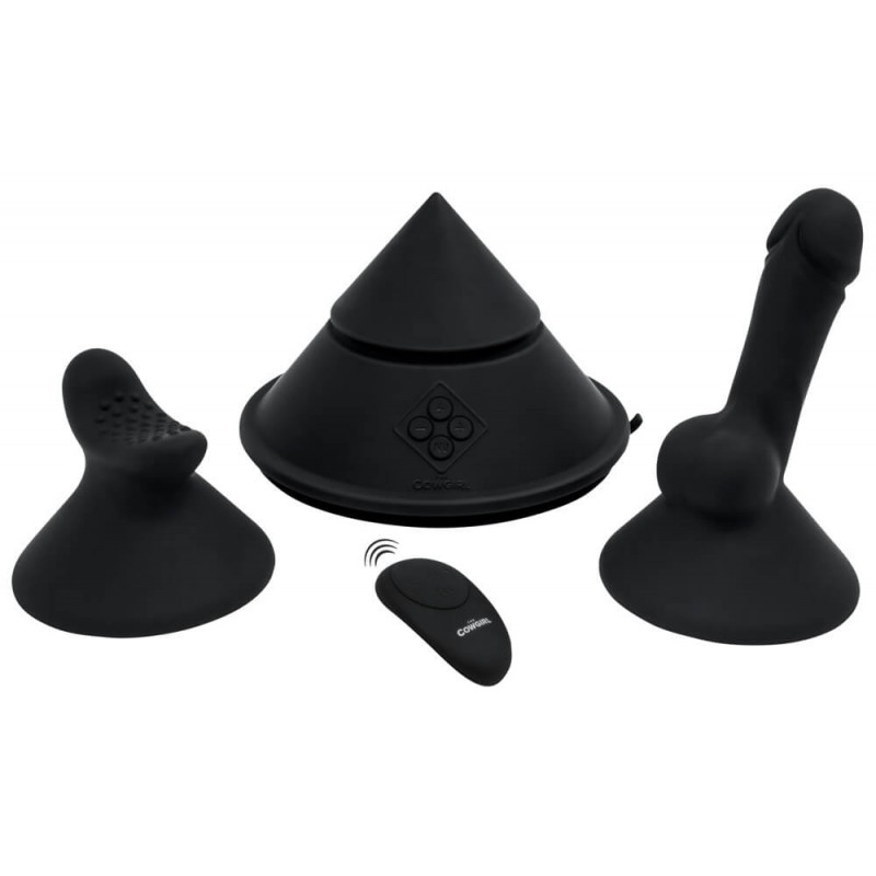 The Cowgirl Cone - okos szexgép különböző feltétekkel (fekete) 86788 termék bemutató kép