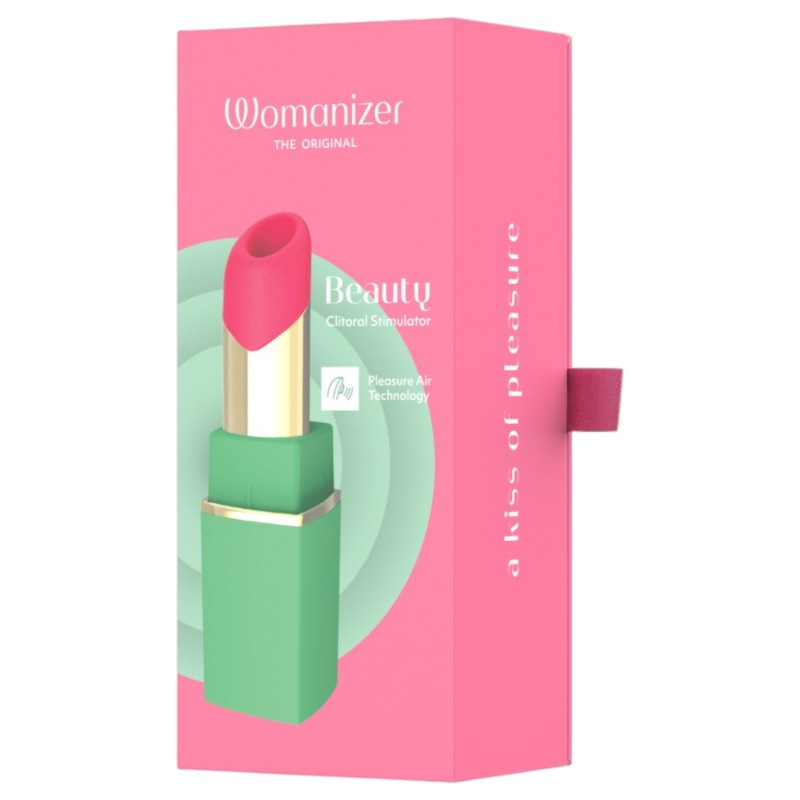 Womanizer Beauty - rúzs alakú léghullámos csiklóizgató (zöld) 147875 termék bemutató kép