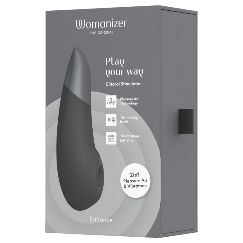 Womanizer Enhance 2in1 léghullámos csiklószívó + vibrátor (fekete) 140672 termék bemutató kép
