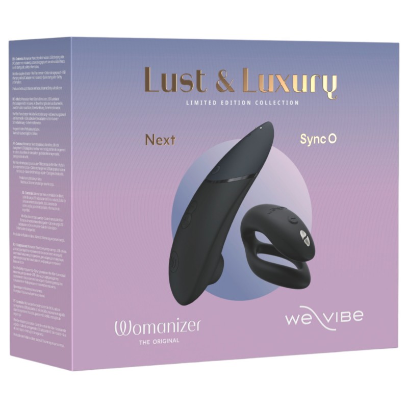 Womanizer Lust&Luxury - csikló- és párvibrátor szett (fekete) 122405 termék bemutató kép