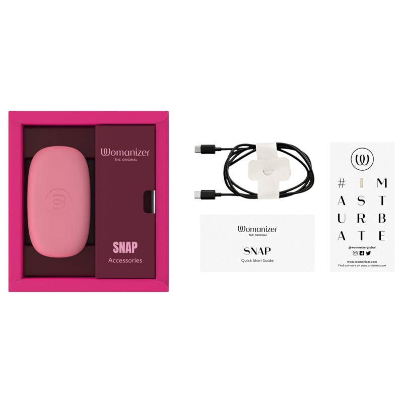 Womanizer Snap - léghullámos csiklóizgató töltőtokkal (piros) 154524 termék bemutató kép