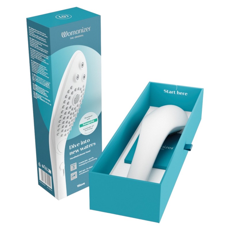 Womanizer Wave - masszírozó zuhanyfej (fehér) 89728 termék bemutató kép