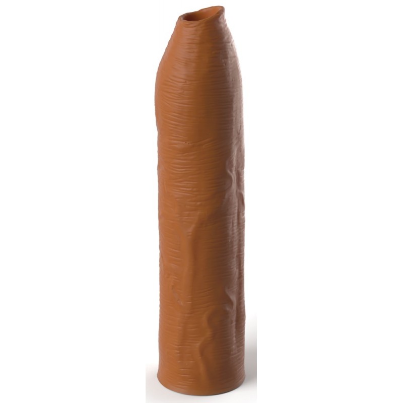 X-TENSION Elite - méretezhető nyitott péniszköpeny (sötét natúr) 85459 termék bemutató kép