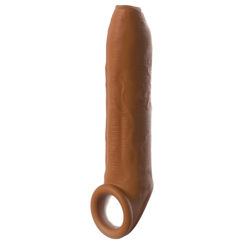 X-TENSION Elite - nyitott végű péniszköpeny (sötét natúr) 112240 termék bemutató kép