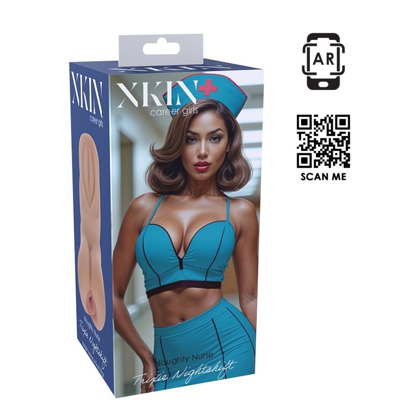 XKIN Naughty Nurse Trixie - élethű műpunci maszturbátor (natúr) 128368 termék bemutató kép