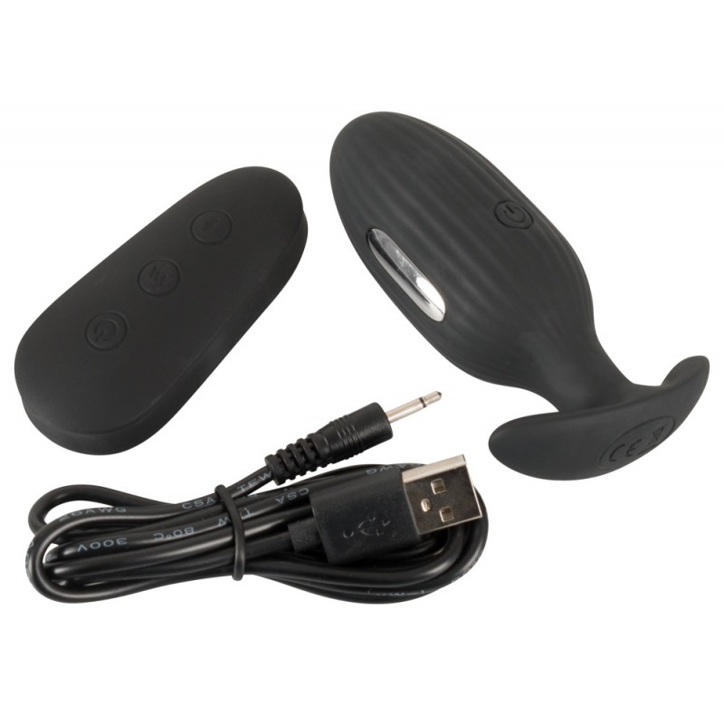 XOUXOU E-stim Butt Plug - Elektro análdildó (fekete) 48134 termék bemutató kép