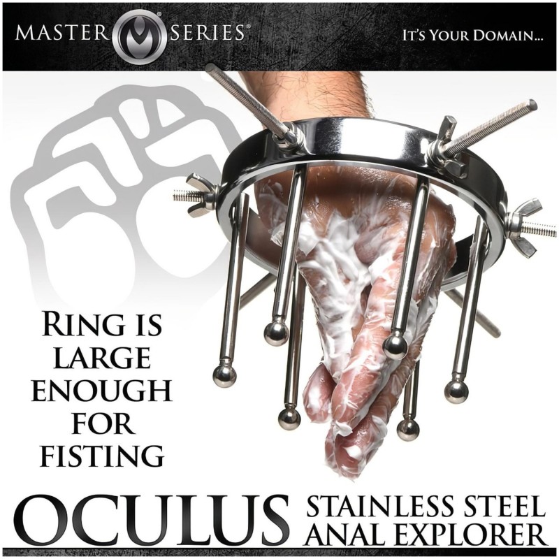 XR Brands Oculus - rozsdamentes acél tágító (ezüst) 121182 termék bemutató kép