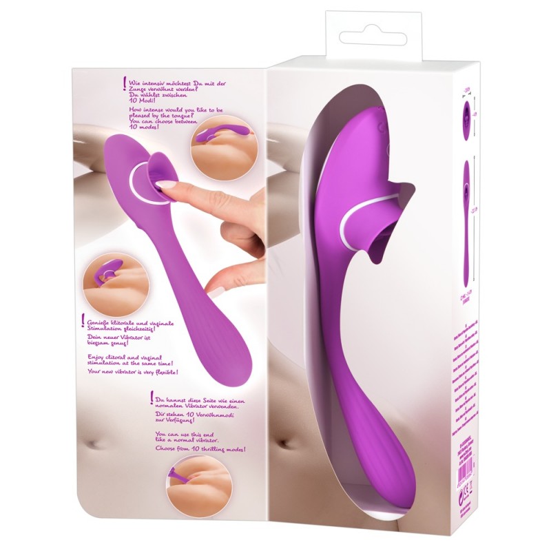 You2Toys 2 Function Vibe - akkus 2in1 vibrátor (lila) 62350 termék bemutató kép