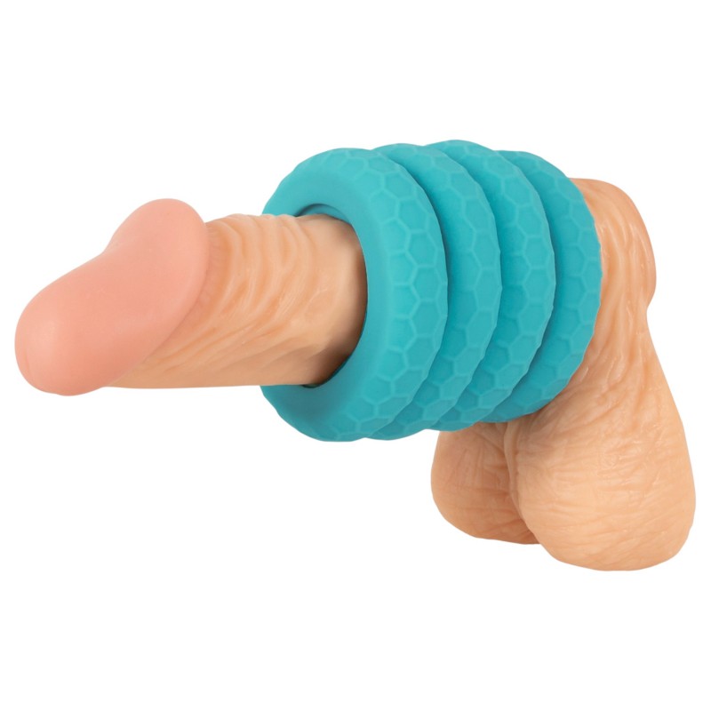 You2Toys - 3in1 pénisz- és heregyűrű szett (türkiz) 145391 termék bemutató kép