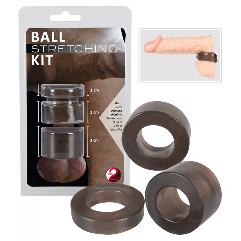 You2Toys - Ball - pénisz- heregyűrű és nyújtó szett - (szürke) 62363 termék bemutató kép