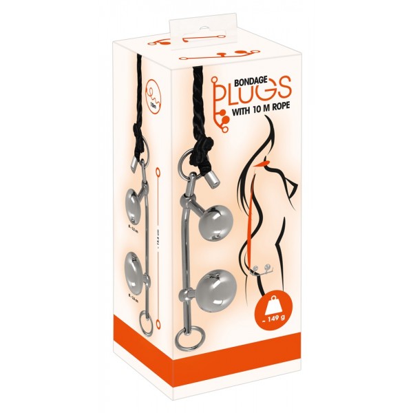 You2Toys Bondage anál plug (149g) + BDSM kötél (10m)