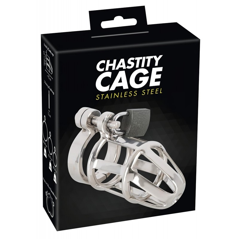 You2Toys Chastity Cage - fém péniszketrec lakattal, férfi erényöv 158552 termék bemutató kép