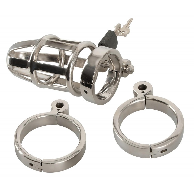 You2Toys Chastity Cage - fém péniszketrec lakattal, férfi erényöv 158554 termék bemutató kép