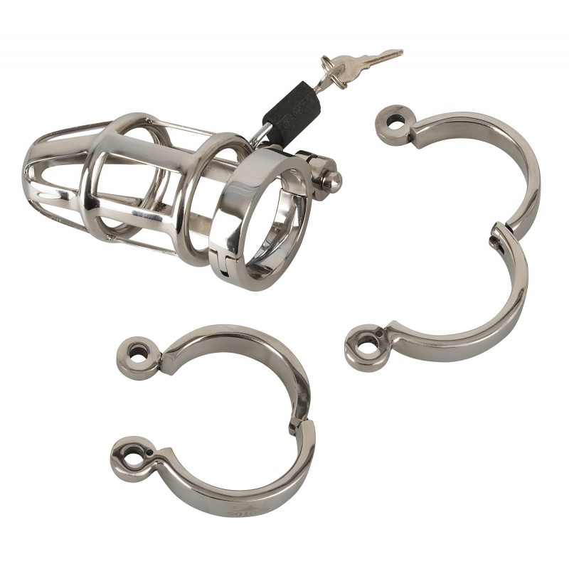 You2Toys Chastity Cage - fém péniszketrec lakattal, férfi erényöv 158557 termék bemutató kép