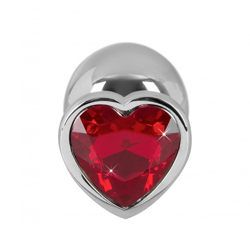 You2Toys - Diamond - 159g-os alumínium anál dildó (ezüst-piros) 61801 termék bemutató kép