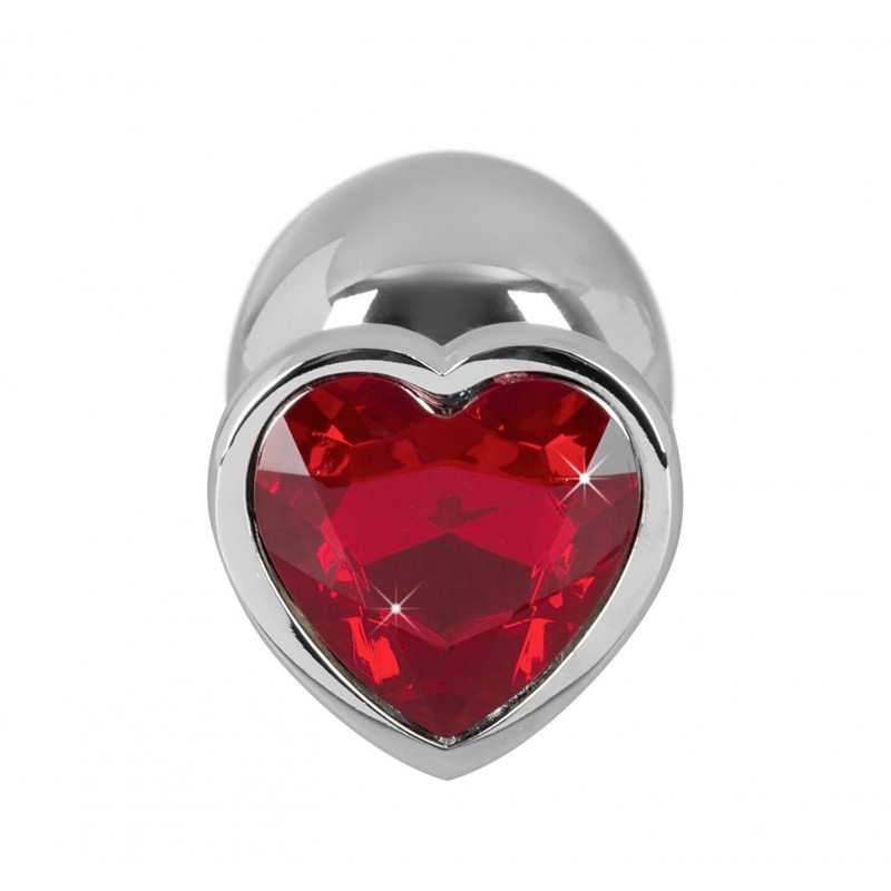 You2Toys - Diamond - 85g-os alumínium anál plug (ezüst-piros) 61797 termék bemutató kép