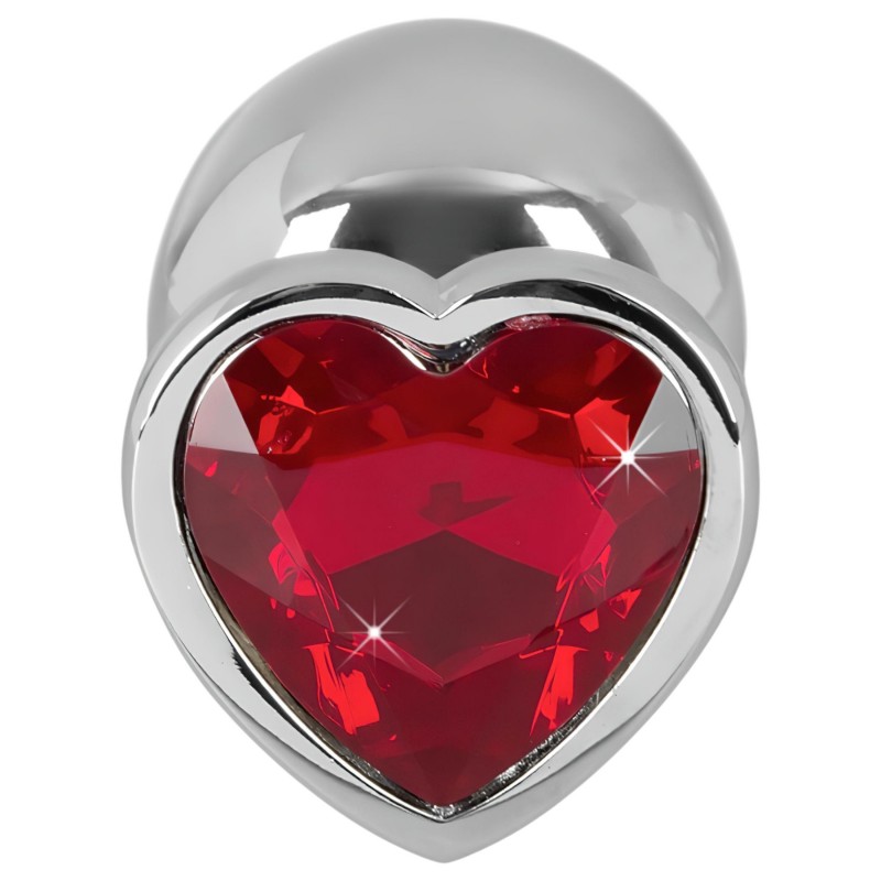 You2Toys - Diamond - 85g-os alumínium anál plug (ezüst-piros) 98790 termék bemutató kép
