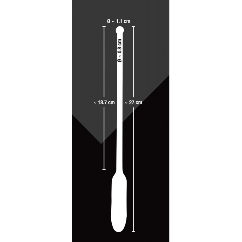 You2Toys DILATOR - hosszú, szilikon húgycsővibrátor - fekete (8-11mm) 61878 termék bemutató kép