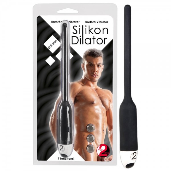 You2Toys - DILATOR - szilikon húgycsővibrátor - fekete (8mm)