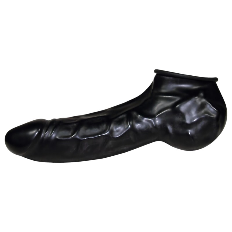 You2Toys - Latex pénisz-és hereköpeny (fekete) - Be Bizarre 116411 termék bemutató kép