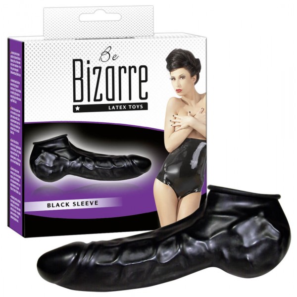 You2Toys - Latex pénisz-és hereköpeny (fekete) - Be Bizarre