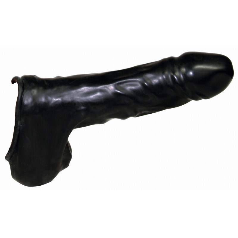 You2Toys - Latex pénisz-és hereköpeny (fekete) - Be Bizarre 60714 termék bemutató kép