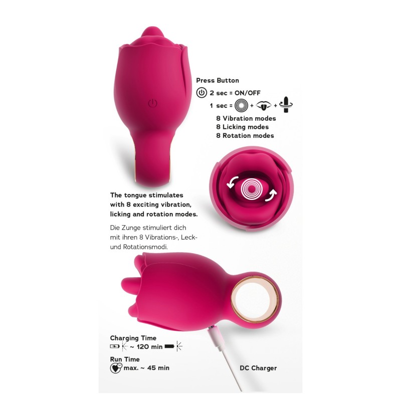You2Toys Oral Fun - nyelves csiklóizgató vibrátor (rózsaszín) 169152 termék bemutató kép