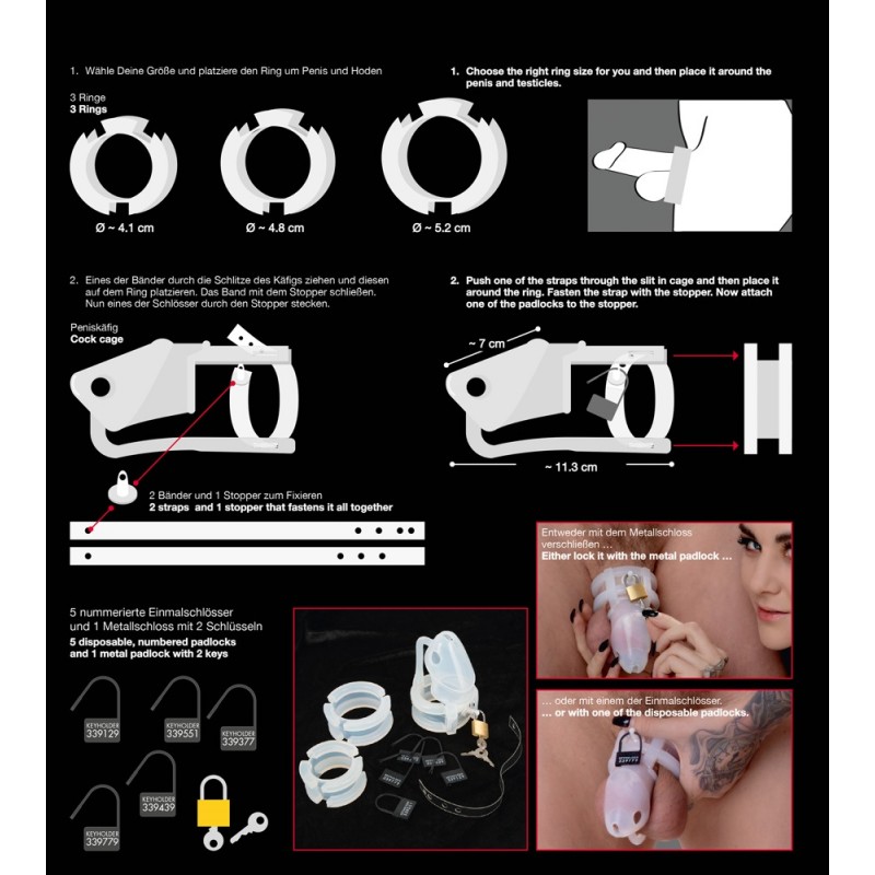 You2Toys - Peniscage - szilikon pénisz ketrec (fehér) 61940 termék bemutató kép