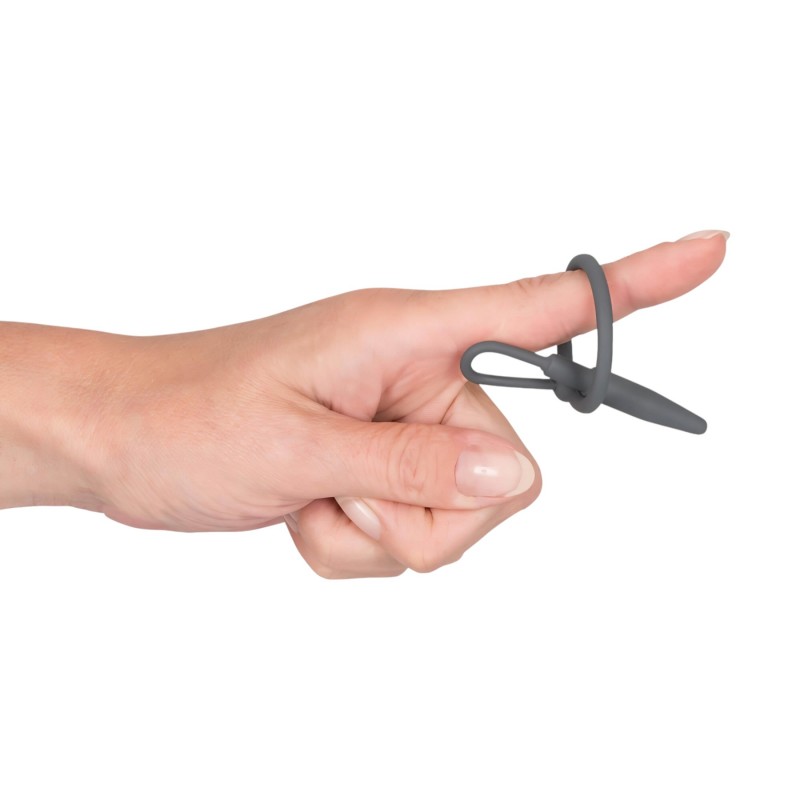 You2Toys - Penisplug - szilikon makkgyűrű kúpos dilátorral (szürke) 136473 termék bemutató kép