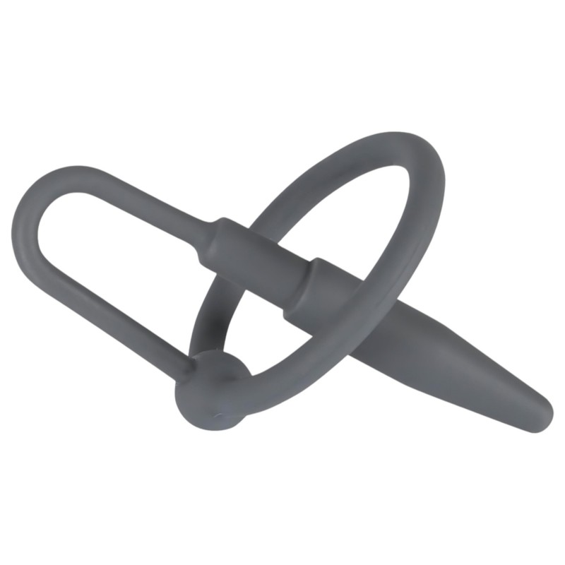 You2Toys - Penisplug - szilikon makkgyűrű kúpos dilátorral (szürke) 136474 termék bemutató kép