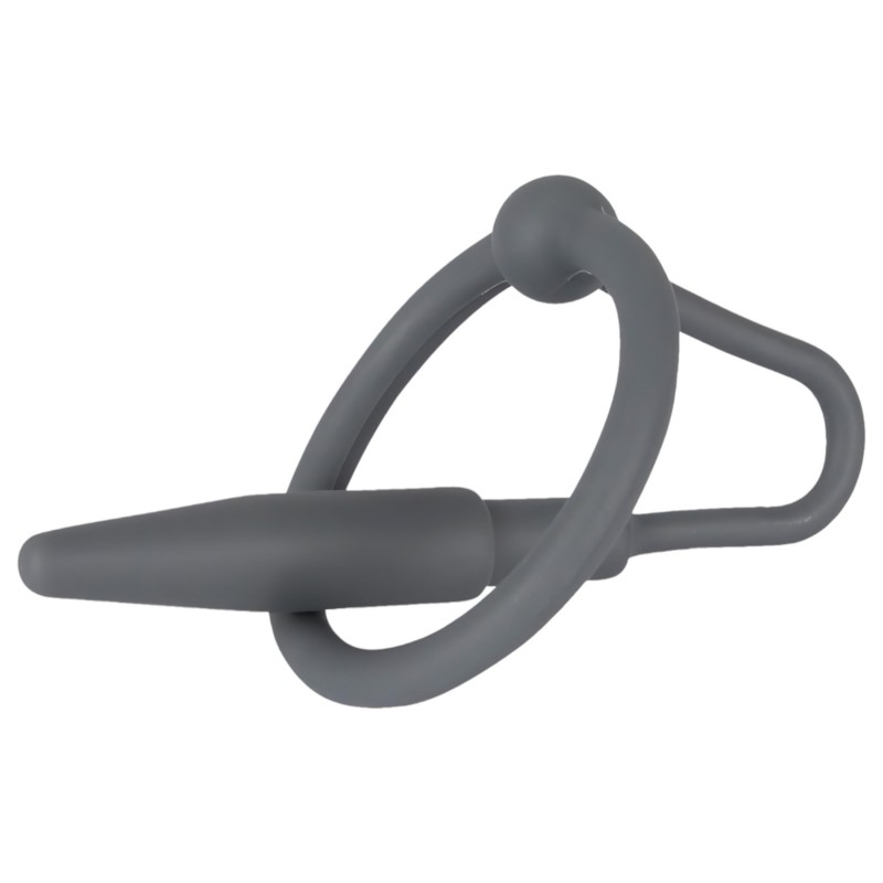 You2Toys - Penisplug - szilikon makkgyűrű kúpos dilátorral (szürke) 136475 termék bemutató kép