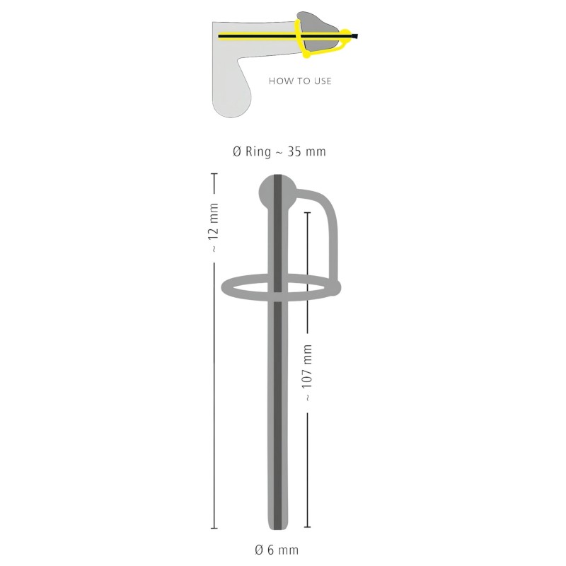 You2Toys - Penisplug - szilikon makkgyűrű üreges dilátorrall (fekete) 136519 termék bemutató kép