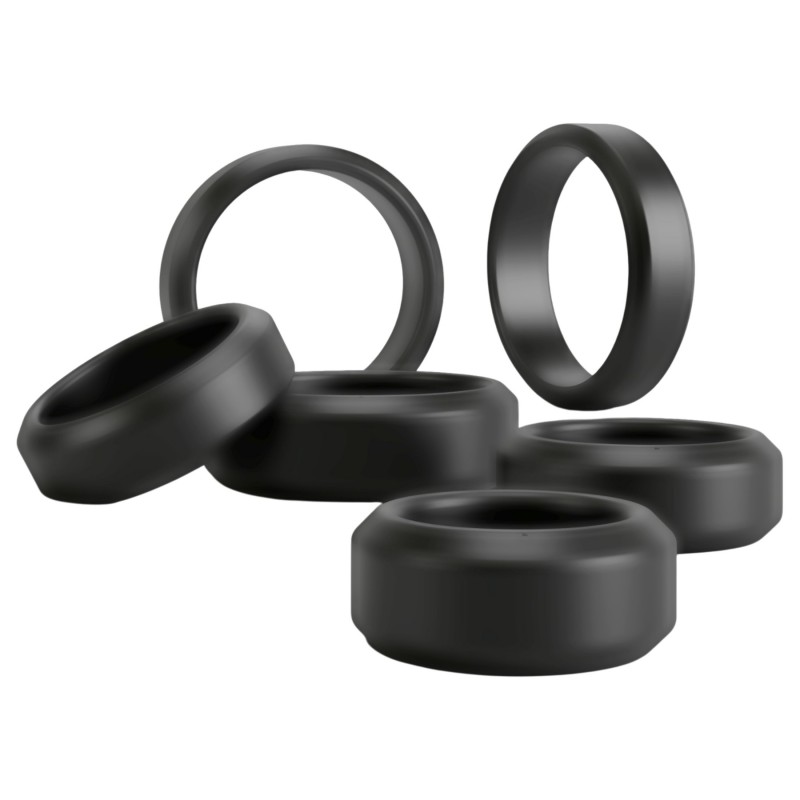 You2Toys - pénisz- és heregyűrű szett (fekete) - 6 db 147669 termék bemutató kép