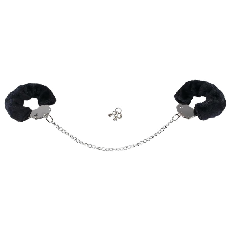 You2Toys - plüss szexbilincs hosszú lánccal (fekete) 157403 termék bemutató kép