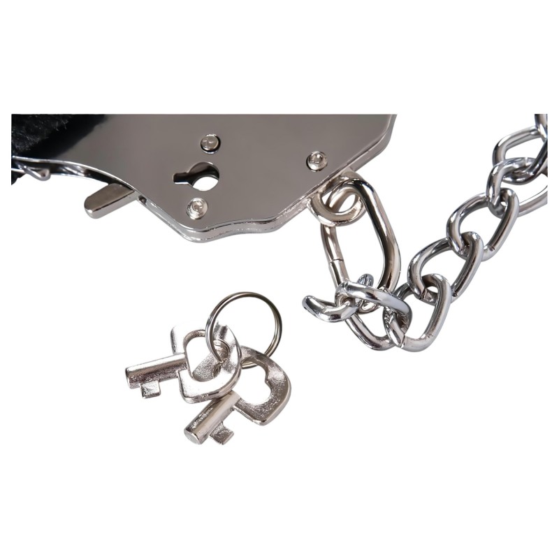 You2Toys - plüss szexbilincs hosszú lánccal (fekete) 157404 termék bemutató kép