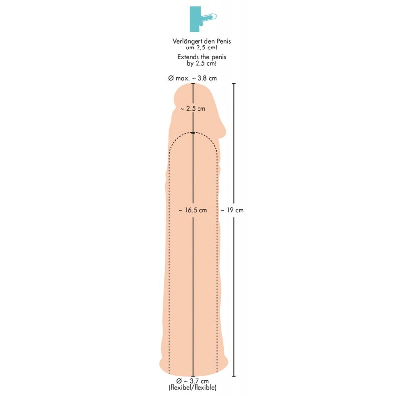 You2Toys - Silicone - hosszabbító péniszköpeny (natúr) - 19cm 62085 termék bemutató kép