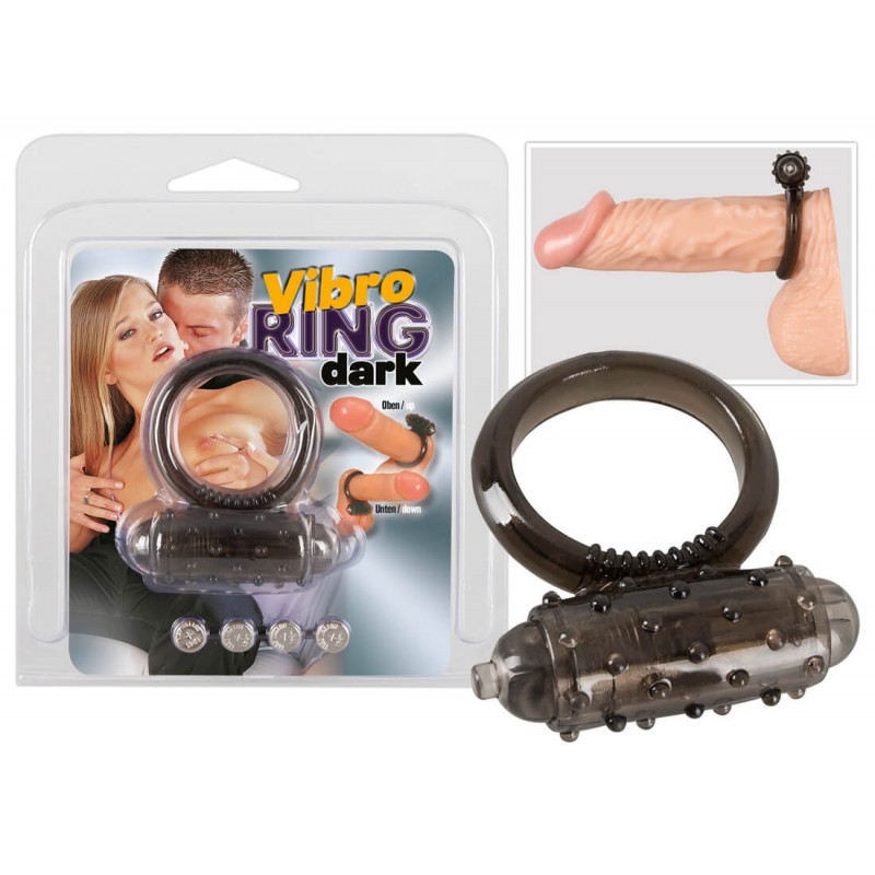 You2Toys - szilikon vibrációs péniszgyűrű (fekete) 60603 termék bemutató kép