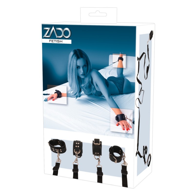 ZADO - bőr ágyhoz kötöző szett (fekete) 70002 termék bemutató kép