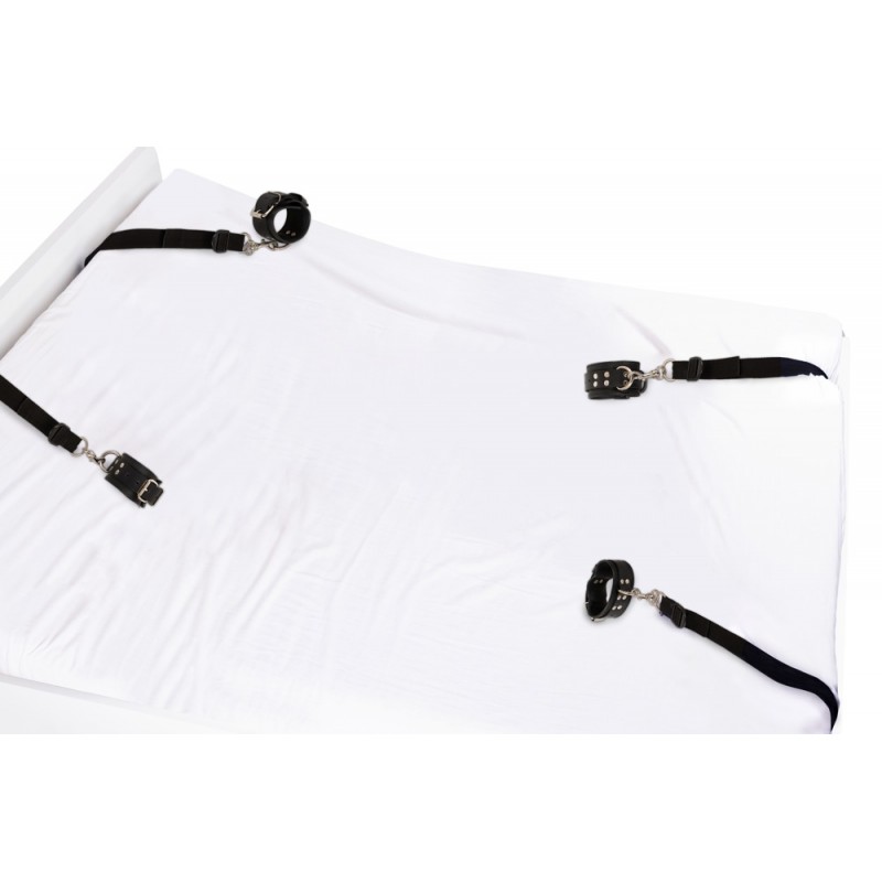 ZADO - bőr ágyhoz kötöző szett (fekete) 70014 termék bemutató kép